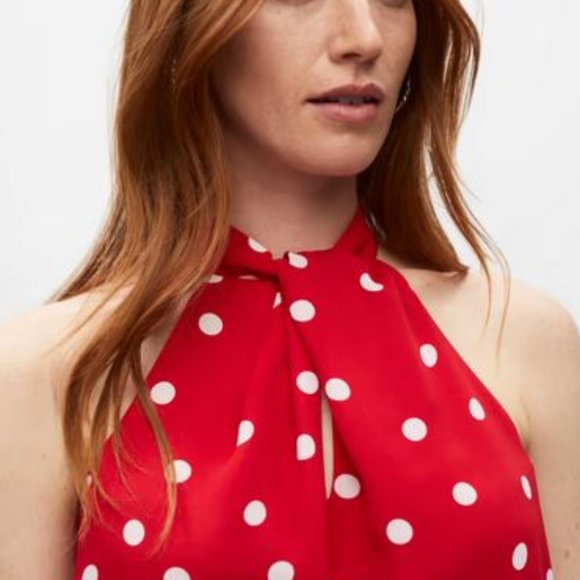 MELANIE LYNE: Polka Dot Halter Top - red & white - Picture 2 of 6